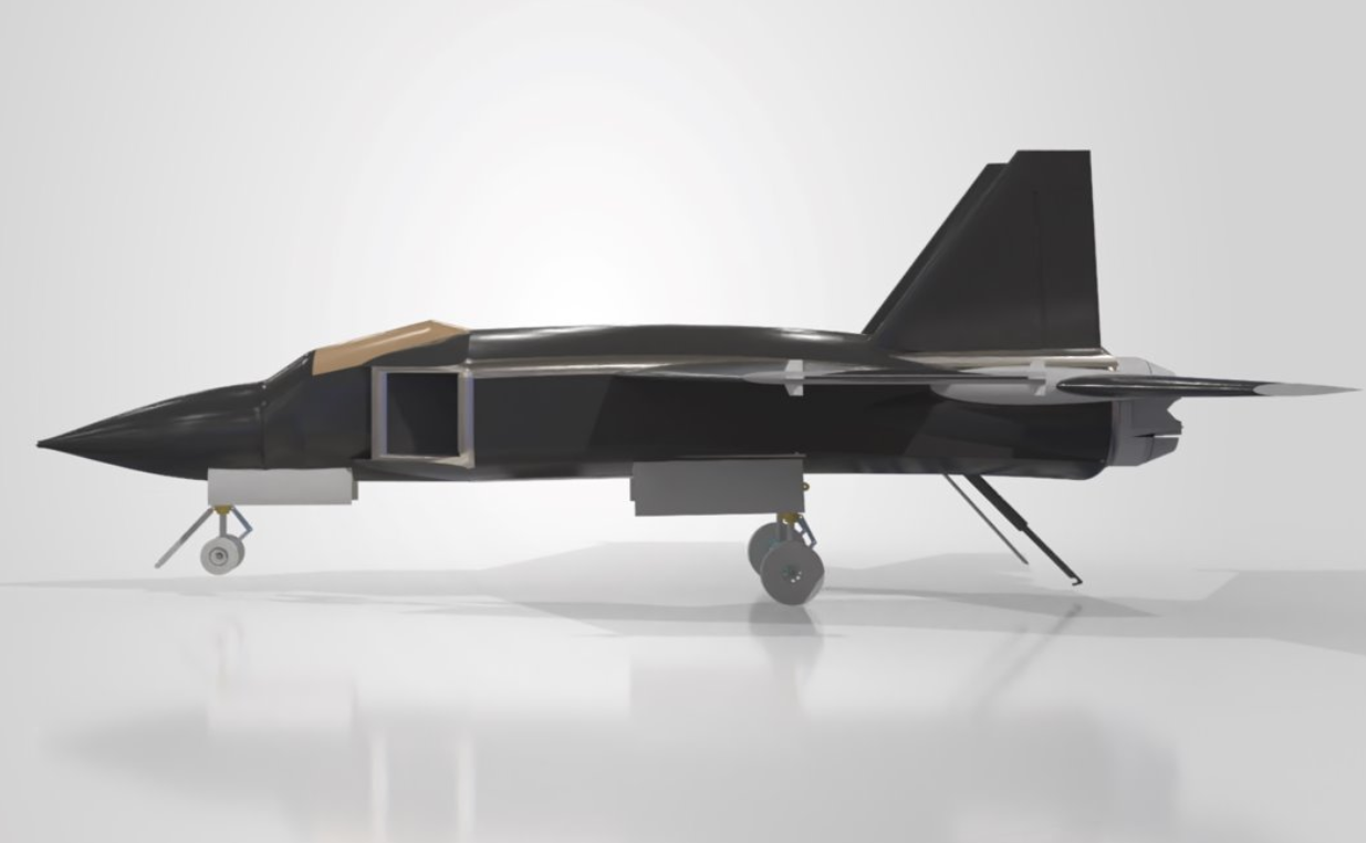F-44 Falcon CAD Model — Side Profile